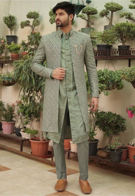 Engagement Dress For Groom, Wedding Matching Outfits, Indian Wedding Suits Men, Indian Wedding Clothes For Men, Sherwani For Men Wedding, Wedding Kurta For Men, Groom Dress Men, Wedding Outfits For Groom, Indian Groom Wear