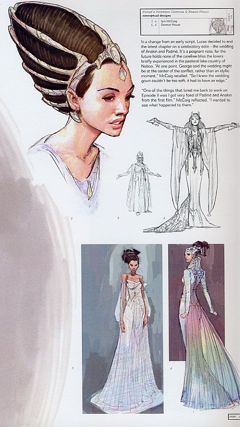 Padmé wedding dress concept art Padme Costume, S Wedding Dress, Costume Design Sketch, Star Wars Fashion, Star Wars Concept Art, Star Wars Costumes, Model Sheet, 캐릭터 드로잉, Concept Art Character