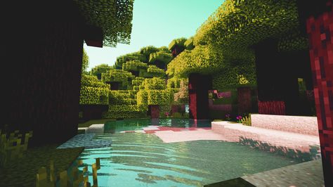 Minecraft Shaders, Minecraft Aesthetic, Minecraft Forge, Broken Screen Wallpaper, Minecraft Mobs, Minecraft Wallpaper, Forest Background, How To Play Minecraft, Minecraft Crafts