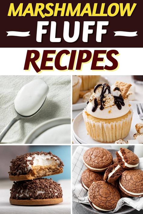 As good as it is right from the jar, these marshmallow fluff recipes take this sticky-sweet creme to new heights. I'm talking cookies, cakes, and more! Recipes With Marshmallow Fluff, Fudge With Marshmallow Fluff, Recipes Using Marshmallows, Making Fudge, Fluff Recipes, Fruity Cupcakes, Marshmallow Recipes, Waffle Cone Recipe, Marshmallow Fluff Recipes