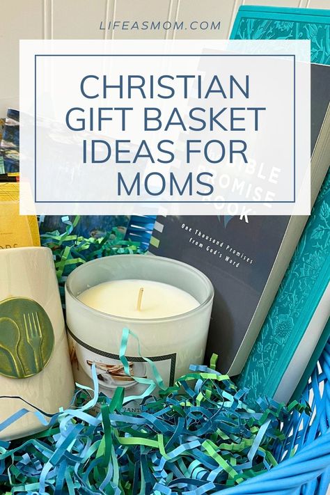 Are you looking for a gift for a Christian mom or the Bible study ladies? These Christian Gift Basket ideas are easy and affordable, perfect for birthday gifts, Mother's Day, teacher appreciation, and the holidays. This is a perfect gift for Bible study or Sunday school teachers, as well as the mom who needs a good quiet time. Grow your faith with these Christian gift ideas. Diy Christian Gift, Christian Gift Baskets, Christian Teacher Gifts, Make A Gift Basket, Christian Gift Ideas, Making A Gift Basket, Happy Homemaking, Themed Gift Baskets, Diy Gift Baskets