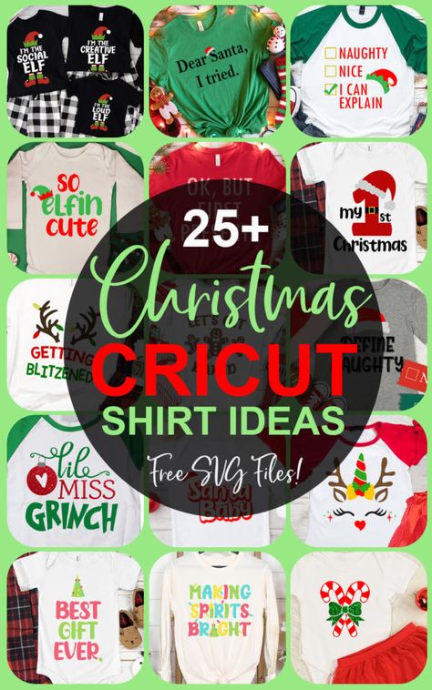 25+ Christmas Shirt SVG Files {Shirt Ideas for Everyone} Christmas T Shirt Svg Free, Htv Christmas Ideas, Christmas Pajamas Diy Cricut, Kids Christmas Shirts Vinyl Svg Free, Christmas T Shirts Vinyl, Cute Christmas T Shirts, Christmas Svg For Shirts, Xmas Tshirt Ideas Diy, Christmas Cricket Shirts