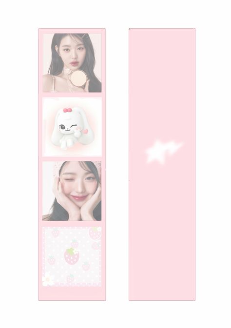 Ive 'Wonyoung' Printable Bookmark Template =Front&Back= Bookmark Printable Templates, Book Mark Ideas Printables, Kpop Diy Printable, Cutecore Stickers, Kpop Bookmark, Polaroid Templates Aesthetic, Dance Moms Outfits, Binder Decoration, Photo Cards Diy