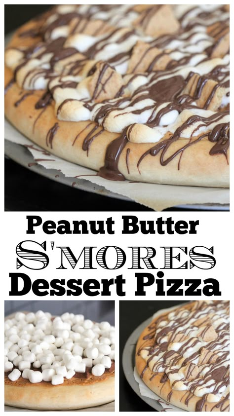 Dessert Pizza Recipe, Peanut Butter Smores, Dessert Pizza Recipes, Pizza Oven Recipes, Sweet Pizza, Smores Dessert, The Best Dessert, Dessert Pizza, S'mores