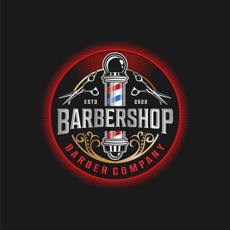 Logotipo De Barbería Con Un Diseño Complejo De Elegantes Detalles Vintage Con Tijeras Profesionales Y Elementos De Afeitar Para Su Negocio Y Etiqueta De Barbería Profesional Con Servicios De Calidad Elephant Logo Design, Barbershop Logo, Barbershop Ideas, Fashion Haircut, Barber Logo, Car Logo Design, Badge Icon, Complex Design, Barbershop Design