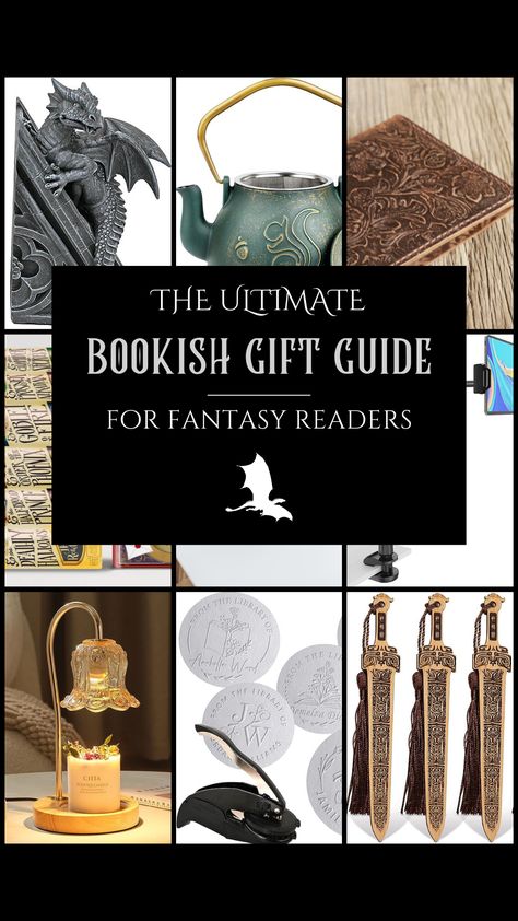 for book-lovers & fantasy-readers! these are the gifts they actually want. skip the t-shirts and the socks... these are the gifts for home librarians, e-readers, cozy-readers, and more! #giftguide #presents #giftsforreaders #booklovers #writers #gifts #fantasy #acotar #fourthwing #dragons #giftideas #affordable #holiday #birthday #chirstmas Gift Ideas For Fantasy Lovers, Christmas Gifts For Readers Book Lovers, Gifts For Avid Readers, Gifts For Fantasy Lovers, Bookish Christmas Gifts, Christmas Gift Ideas For Book Lovers, Diy Gifts For Readers, Gifts For Creative People, Acotar Gift Ideas