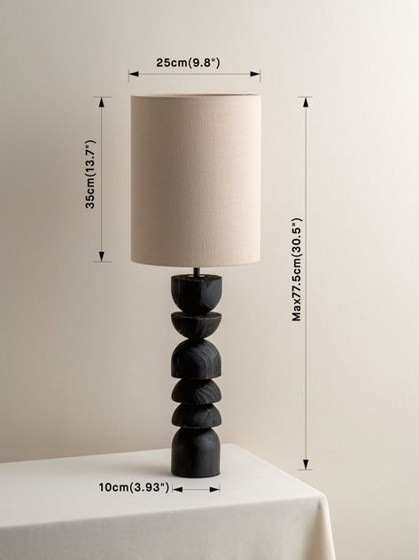 Aska - tall charred wood and natural linen table lamp | Table Lamp | Lights & Lamps | UK Wood Lamps Ideas, Stone Lamps, Hotel Beach, Retro Table Lamps, Organic Textures, Unique Floor Lamps, Charred Wood, Retro Table, Side Lamps