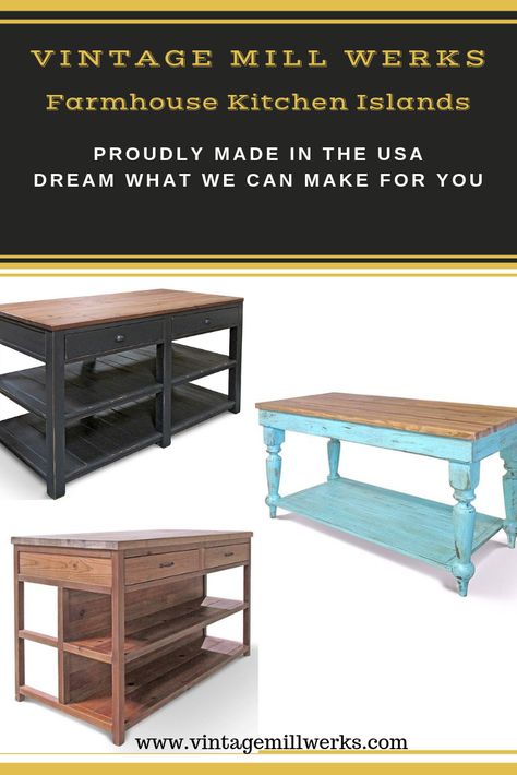 With all the Finish, Size and Custom Options we offer your only limitation in creating your own rustic design is you. Open Island Kitchen, Barn Kitchen, Rustic Kitchen Island, Kitchen Rustic, Basement Kitchen, Farmhouse Kitchen Island, Kitchen Island Decor, Diy Kitchen Storage, Island Decor