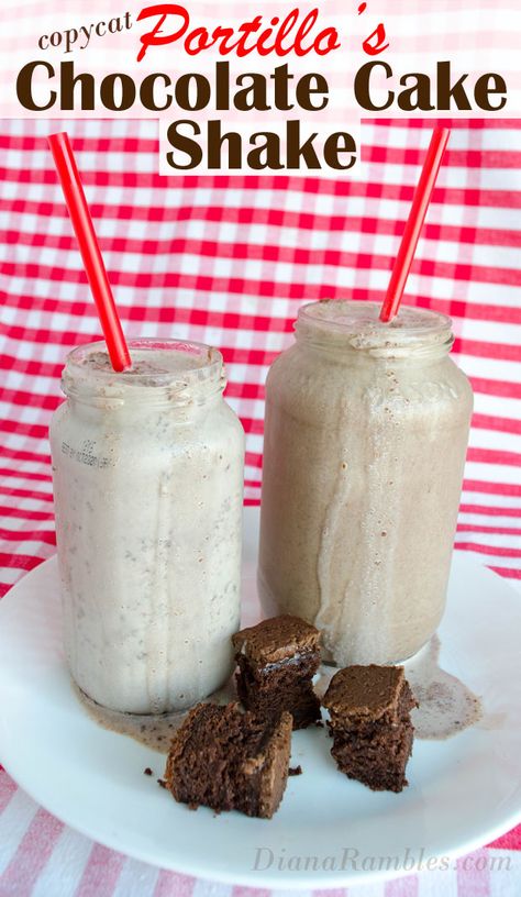 Copycat Portillo's Chocolate Cake Shake Milkshake Portillos Chocolate Cake Shake, Cake Shake Recipe, Portillos Chocolate Cake, Chocolate Cake Shake, Cake Shake, Cupcake Recipes Chocolate, Chocolate Shake, Chocolate Milkshake, Dessert Cake Recipes