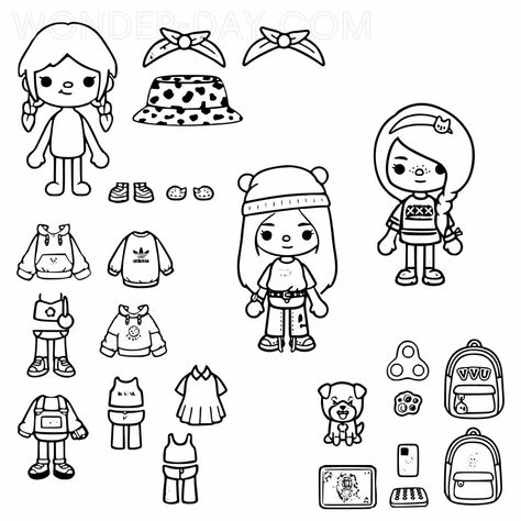 Toca Boca Coloring Pages, Paper House Printable, Free Printable Paper Dolls, Stitch Coloring Pages, Toka Boka, Barbie Paper Dolls, House Colouring Pages, Paper Dolls Diy, Adorable Homes Game