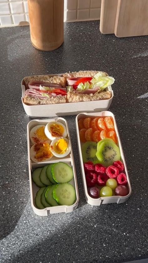 School Lunch Recipes, Lunch Box Ideas, Meal Prep Snacks, Healthy Lunch Snacks, Healthy Food Inspiration, Resep Diet, Easy Healthy Lunches, Easy Healthy Meal Prep, Healthy Food Dishes