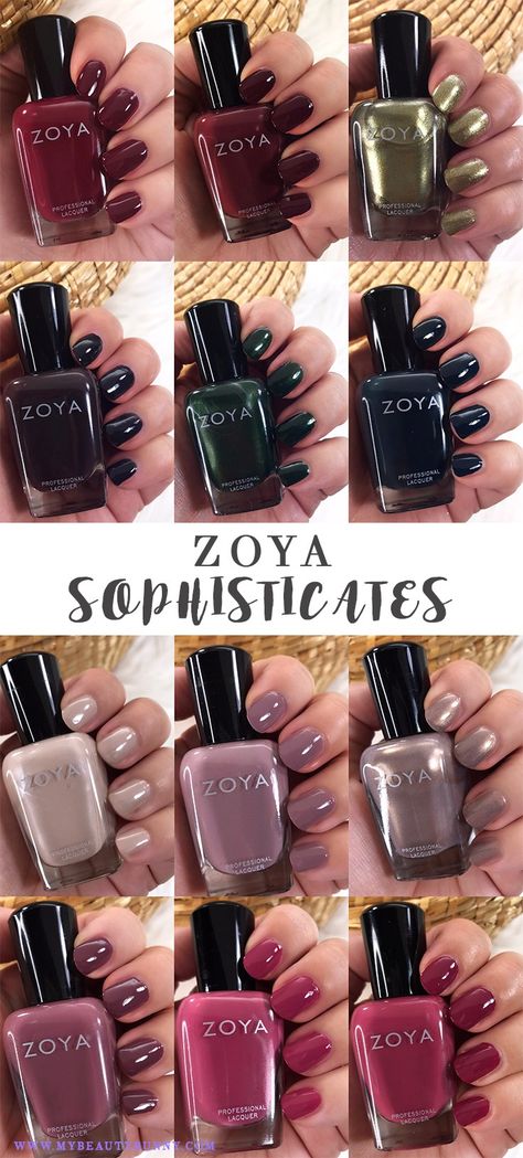 Zoya Sophisticates Collection Swatches and Review - cruelty free and vegan nail polish Nail Polish Swatches, Zoya Sheer Nail Polish, Best Nail Polish Brands, Best Zoya Nail Polish Colors, Zoya Swatches, Zoya Adel Nail Polish, Zoya Nail Polish Colors, Zoya Nail Polish Swatches, Zoya Pink Nail Polish