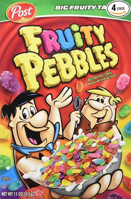 Post Fruity Pebbles Cereal, 11-Ounce Boxes (Pack of 4) Cereal Poster, Cereal Box Book Report, Childhood Breakfast, Breakfast Parfait Recipes, Fruity Pebbles Treats, Paper Squishy Ideas, Fruity Pebbles Cereal, Cereal Packaging, Pebbles Cereal