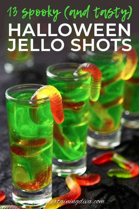 Candy Corn Jello Shots, Halloween Party Menu, Shots Alcohol Recipes, Halloween Alcohol, Best Jello Shots, Halloween Jello Shots, Halloween Jello, Halloween Shots, Halloween Party Drinks