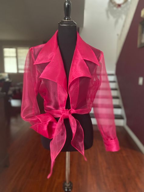 KATY ORGANZA BLOUSE for The Elegant You! DRY CLEAN ONLY. Organza Jackets For Women, Organza Blouse Design, Organza Top Outfit, Organza Tops Blouses, Organza Blouse Designs, Shirt Blouse Designs, Organza Top Styles, Organza Tops, Tailor Studio