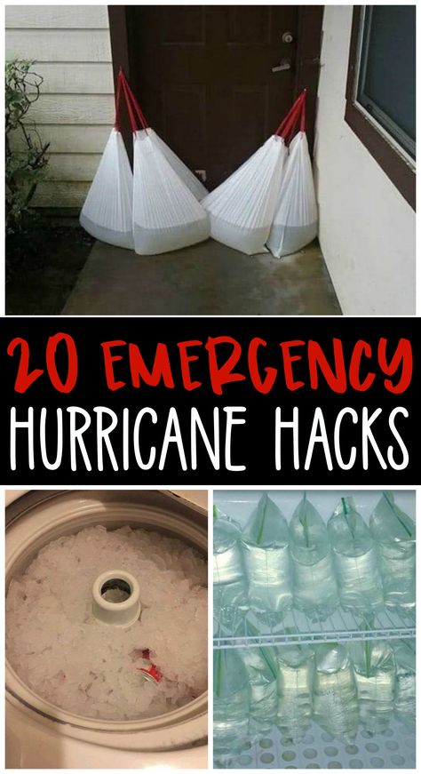 20 Emergency hurricane hacks every family should know! Storm, tornado hacks to stay safe! Survival Gear, Water, Stay Safe, Food Ideas, Novelty Sign