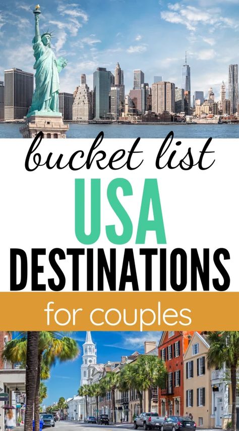 Vacation Destinations Couples, Bucket List Usa, Best Vacations For Couples, Vacations In The Us, Usa Destinations, Best Vacation Destinations, Couples Vacation, Best Vacation Spots, Us Travel Destinations