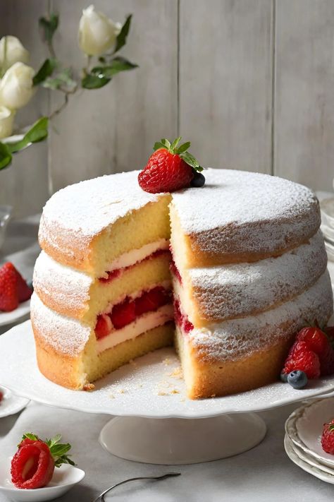 Victoria Sponge Cake Recipe - Perfect Afternoon Tea Cake Homer Simpson Cake, Victoria Sponge Cake Recipe, Victoria Cake, Simpsons Cake, Afternoon Tea Cake, High Tea Wedding, Decorate A Cake, Afternoon Tea Cakes, Sponge Cake Recipe