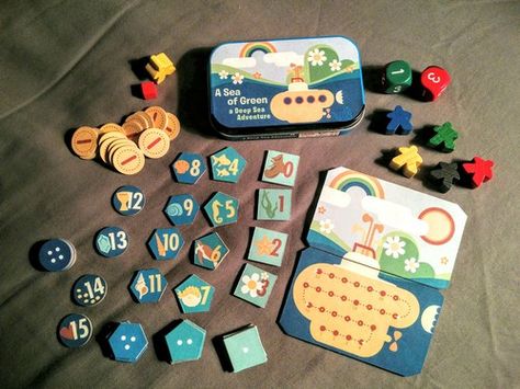 Deep Sea Adventure | Image | BoardGameGeek Vbs Games, Pnp Games, Giant Yard Games, Game Diy, Wedding Reception Games, Sea Adventure, Diy Quiet Books, Altoids Tins, Board Game Design