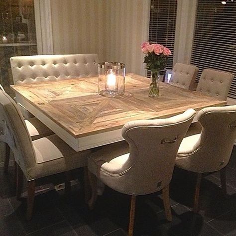 Dining Room Table Decor Ideas, Square Dining Room Table, Rustic Dining Room Table, Farmhouse Dining Rooms Decor, Stylish Dining Room, Dining Room Contemporary, Dining Room Table Decor, Square Dining Table, Elegant Dining Room