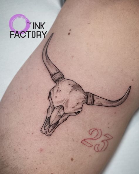 Check out this black and grey Bison skull, done by @rafa.inkreligion. Drop us a DM or email to get booked in. #TheInkFactory #DublinTattoo #Ireland #Inked #Tattoo #BisonSkull #BlackandGrey Bison Skull Tattoo, Bison Skull, Inked Tattoo, Got Books, Skull Tattoo, Black And Grey, Tattoos, Grey, Black