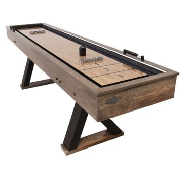 American Legend Kirkwood 9ft Light Up Shuffleboard w/ Bowling | 13% Off 4 Star Rating Free Shipping over $49! Shuffleboard Tables, Game Room Tables, Basement Games, Shuffleboard Table, Bowling Games, American Legend, Indoor Games, Grey Carpet, Basement Remodeling