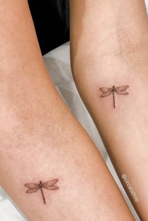 Arm Tattoos For Women Dragonfly, Dragonfly Tattoo Lower Back, 2 Dragonflies Tattoo, Minimal Dragonfly Tattoo, Dragonfly Tattoo Fine Line, Little Dragonfly Tattoo, Small Dragonfly Tattoo For Women, Dragonfly Tattoo Minimalist, Red Dragonfly Tattoo