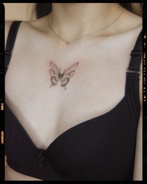 Butterfly Middle Chest Tattoo, Chest Tattoo Small Female, Butterfly Tattoo Middle Of Chest, Butterfly Tattoo On Chest For Women, Butterfly On Chest Tattoo, Butterfly Tattoo Chest Woman, Butterfly Tattoo Between Breast, Chest Butterfly Tattoo, Fairy Butterfly Tattoo