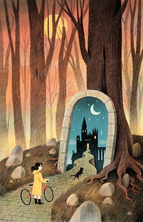 Magic Mirror Illustration, Magic Portal Illustration, Portals Illustration, Portal Illustration, Portal Drawing, Illustration Mirror, Illustration Castle, Portal Painting, Drawing Imagination