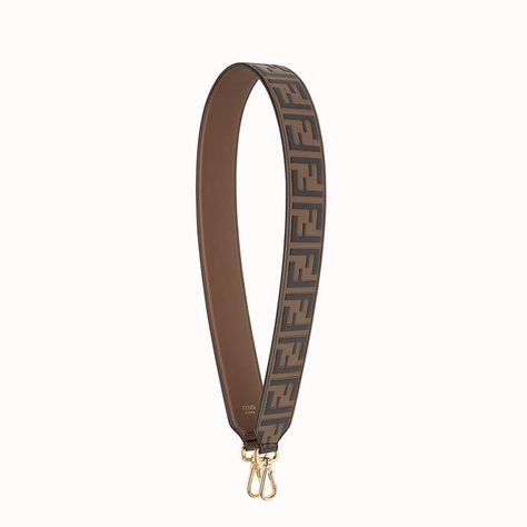 Fendi Strap You, Fendi Strap, Fendi Logo Design, Fendi Store, Ff Logo, Fendi Logo, Shoulder Strap Bag, Brown Canvas, Colored Leather