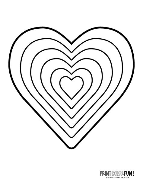 Heart Patterns Printable, Heart Shapes Template, Heart Coloring Pages, Rainbow Canvas, Love Coloring Pages, Heart Printable, Mermaid Coloring Pages, Heart Drawing, Coloring Page Ideas