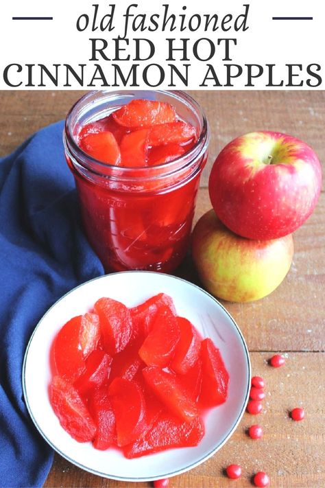 Red Hot Apples, Cinnamon Apples Crockpot, Red Hot Cinnamon Apples, Hot Cinnamon Apples, Cornbread Cake Recipe, Best Cooking Apples, Cinnamon Apple Rings, Hot Apples, Vegan Comfort Food Recipes