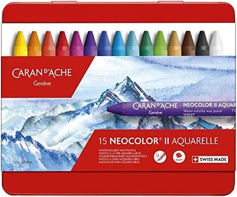 Neocolor Ii, Wax Crayons, Artist Materials, Kids Art Supplies, Caran D'ache, Watercolor Effects, Luminous Colours, Color Effect, Sewing Stores