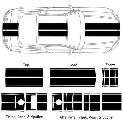 Includes 17 pairs of stripes, one for each section of the vehicle. Stripes come separated. 27 colors available. All are gloss finish except matte black and matte white. Made from 3M Scotchcal 50 Vinyl. Wet application recommended for installation. Printed instructions are included. This Eleanor rally racing stripe kit by Krieger Graphics will fit any 2010-2012 Mustang. Our decals are made with 3M Scotchcal 50 vinyl. Included in the kit are 17 pairs of stripes that will cover the car from bumper Mustang Stripes, Car Vinyl Graphics, 2012 Mustang, Mustang 2010, Rally Stripes, Car Stripes, 2014 Mustang, Mercedes Ml350, Truck Diy