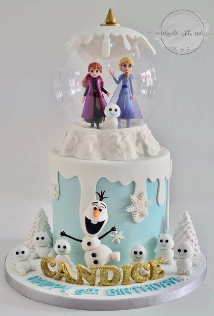 Anna Frozen Cake, Snow Globe Cake, Elsa Frozen Cake, Olaf Snow, Frozen 3rd Birthday, Elsa Birthday Cake, Globe Cake, Frozen Birthday Party Cake, Frozen Themed Birthday Cake