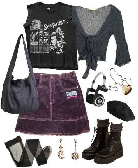 Grunge Outfit For School, Grunge Sleaze Outfits, 90s Summer Grunge Outfit, 90s Grunge Concert Outfit, Summer Grunge Clothes, Goth Summer Outfits Soft Grunge, 90s Whimsigoth Outfits Summer, Grunge Concert Outfit Summer, Goth Summer Clothes