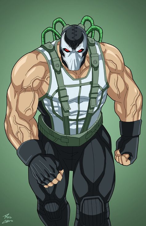 Bane commission by phil-cho on DeviantArt Bane Batman, Phil Cho, Comic Villains, Dc Villains, Arte Dc Comics, Dc Comics Artwork, Batman Universe, Superhero Characters, Dc Comics Characters