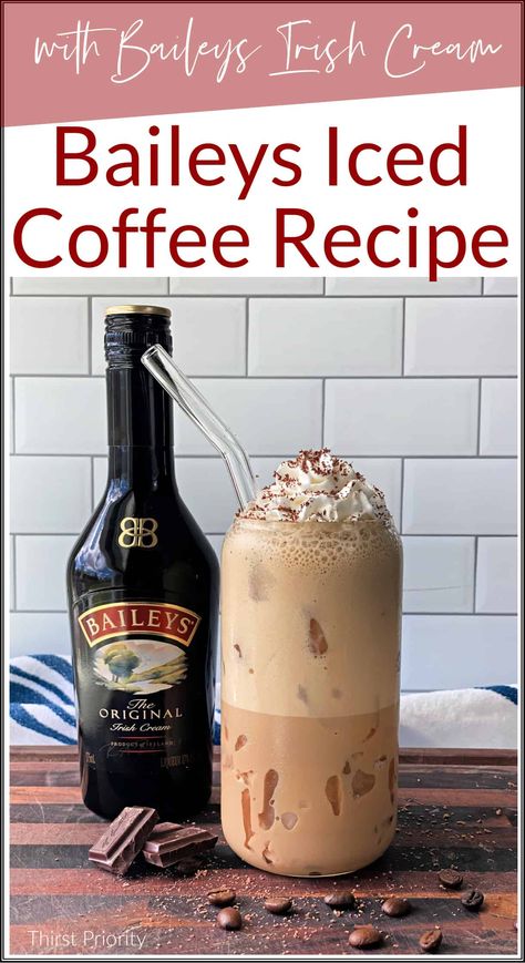 Irish Iced Coffee, Coffee Ice Cream Drink Recipe, Alcoholic Iced Coffee, Cream Brulee Coffee, Boozy Iced Coffee Drinks, Coffe Alcoholic Drinks, Cold Brew Alcohol Drinks, Cold Coffee Alcoholic Drinks, Coffee And Baileys Drinks