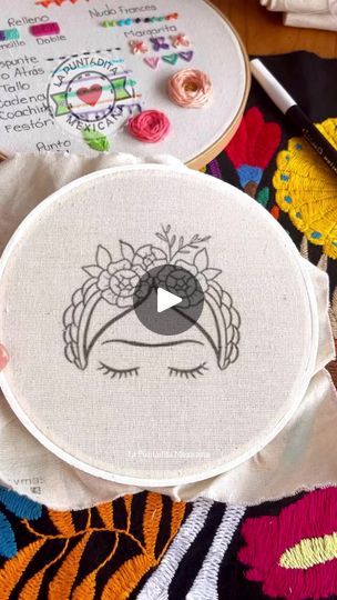 Poniendo más guapa a la Frida #bordado #embroidery #frida #dibujo | Poniendo más guapa a la Frida #bordado #embroidery #frida #dibujo | By Puntadita Mexicana Frida Kahlo Embroidery, Applique Quilting, Quilting, Embroidery, Sewing, Quick Saves, Tela