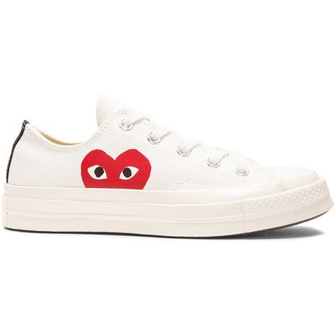 Comme Des Garcons PLAY Converse Large Emblem Low Top Canvas Sneakers (1.656.140 IDR) ❤ liked on Polyvore featuring shoes, sneakers, clothes - shoes, low profile sneakers, play comme des garcons shoes, canvas trainers, low profile shoes and polish shoes Commes Des Garcons Converse, Comme Des Garcons Sneakers, Comme Des Garcons Play Converse, Comme Des Garcons Shoes, Chucks Style, Cdg Converse, Play Converse, Garcons Converse, Comme Des Garcons Converse