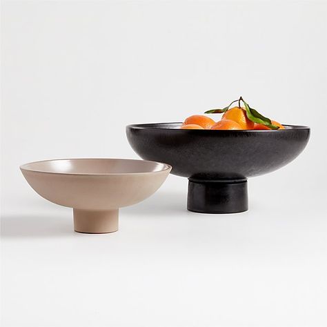 Craft Shop Clay Footed Bowl by Leanne Ford + Reviews | Crate and Barrel Pottery Design, Diy Ceramic, Roasted Nuts, Footed Bowl, Soup Bowls, Berry Bowl, Centerpiece Bowl, Dessert Bowls, Craft Shop