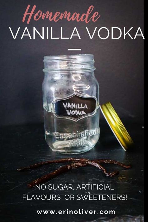 Vanilla Infused Vodka, Homemade Vanilla Vodka, How To Make Vanilla Vodka, Vanilla Vodka Recipes, Diy Vodka, Vanilla Vodka Drinks, Infused Alcohol Recipes, Homemade Spirits, Homemade Vodka