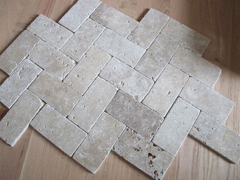 Im Eingangsbereich getrommelter Travertin, mit speziellem Material Fugen und "Löcher" füllen. Paver Fireplace, Master Fireplace, Kitchen Tile Floor, Ivory Travertine, Travertine Bathroom, Outdoor Kitchen Countertops, Travertine Floors, Floor Bathroom, Flooring Inspiration