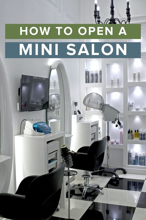 Mini salon owner ideas Hair Dresser Work Station, Small Nail And Lash Salon Ideas, Small Space Beauty Salon Ideas, Shed Turned Into Hair Salon, Home Salon Decorating Ideas Small, Nail Salon Suite Decor Small Spaces, 1000 Sq Ft Salon Layout, Home Barber Shop Ideas Small Spaces, Tiny Hair Salon Ideas