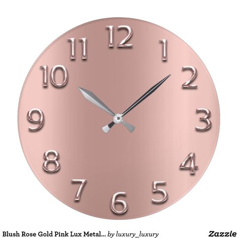 Size medium rose gold clock Blush And Gold Office, Principal Office, Principal Office Decor, Feminine Office Decor, Rose Gold Room Decor, Rose Gold Rooms, Rose Gold Office, Rose Gold Bedroom, Gold Office Decor