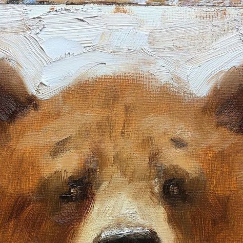 Trent Gudmundsen on Instagram: "Ok, you serious collectors out there. How about a cute little painting of a grizzly bear as a gift? 🔴SOLD🔴. Honestly, I kind of painted this as a joke to myself (it’s more of a cartoon than a planned painting), but after every one of my kids went “awwww!” when they saw me painting it, I figured someone might want it 😁 Just reach out if interested. 6”x6” (unframed but ready to hang) oil. $100 plus shipping…actually, if in the USA I’ll just pay for shipping…so….FREE shipping! . . #dailypainting #tinypainting #artgift #bearart" Bear Oil Painting, Grizzly Bear Art, Sophie Core, Bear Painting, Bear Paintings, 100 Plus, Peaceful Place, Painting Inspo, Daily Painting