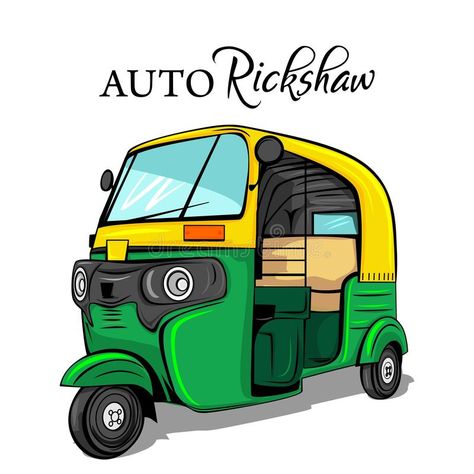 Indian auto rickshaw vector illustration royalty free illustration Indian Auto Rickshaw, India Illustration, Auto Rickshaw, Indian Illustration, Tuk Tuk, Creative Presentation, Cute Canvas Paintings, Illustration Art Girl, Cute Canvas