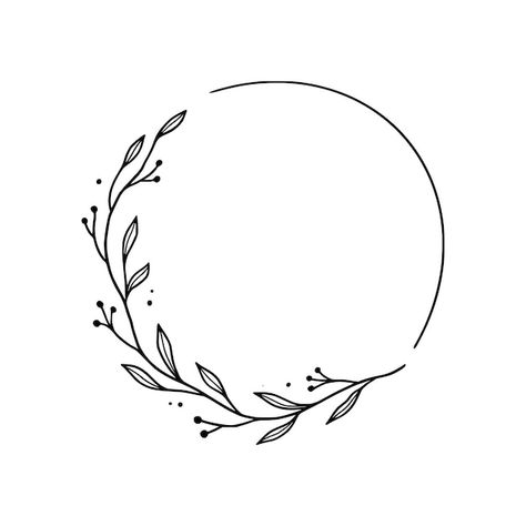 Floral circle frame elegant wreath round... | Premium Vector #Freepik #vector #round-flower #floral #flower #flower-circle Circle Frame With Flowers, Half Circle Flower Tattoo, Embroidery Round Flower, Leaf Circle Tattoo, Circle Of Flowers Tattoo, Circle Design For Project, Tattoo Circle Design, Circle Flower Tattoo, Circle Design Pattern Graphics