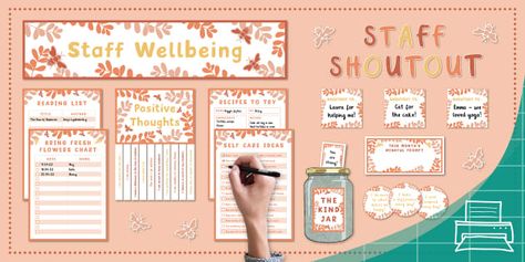 Staff Wellbeing, Wellbeing Activities, Bee Classroom, Calming Corner, Staff Morale, Flower Chart, Buzz Bee, Classroom Organisation, Staff Appreciation