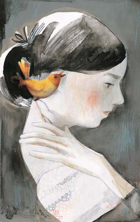 “‘Hope’ is the thing with feathers,That perches in the soul, And sings the tune without the words, And never stops, at all”- Emily Dickinson illustrated by Isabelle Arsenault Most Famous Paintings, Emily Dickinson, Art Et Illustration, Childrens Illustrations, Children's Book Illustration, Artist Books, Book Illustration, Color Inspiration, Art Digital